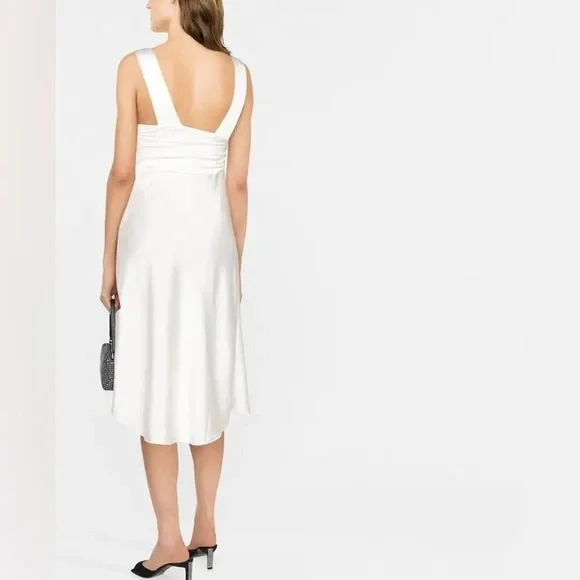 DANIELLE GUIZIO White Slit Satin Dress - Picture 9 of 9